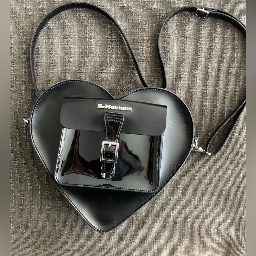 Dr. Martens Black Heart-Shaped Crossbody Bag